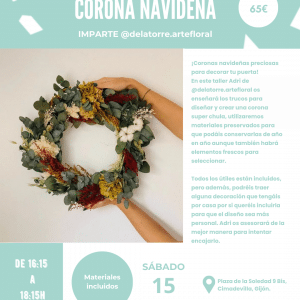 corona navideña arte floral taller creativo gijón