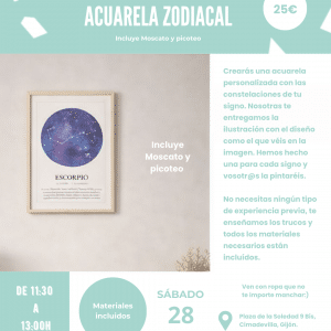 acuarela vino zodiaco gijon taller creativo