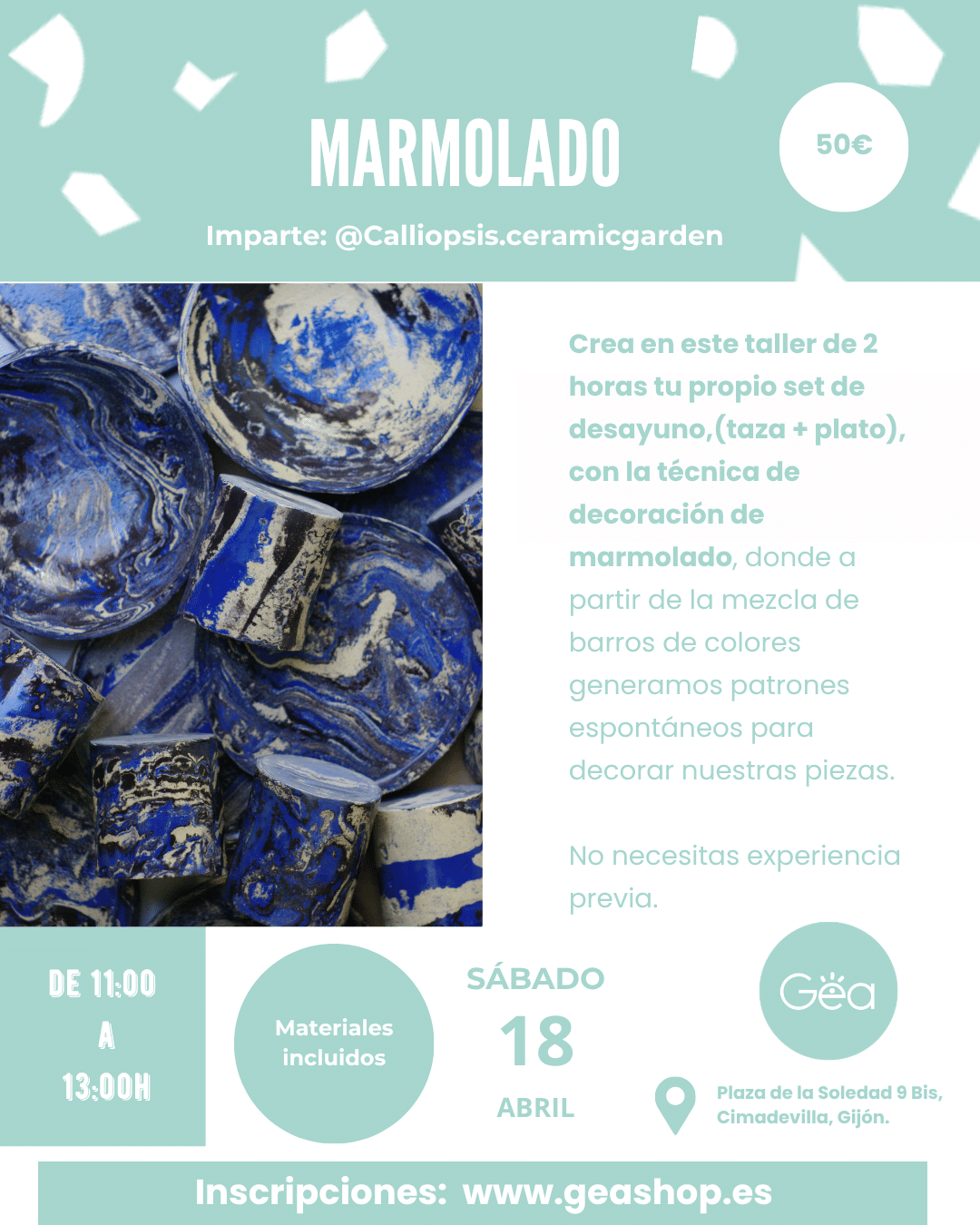 Taller de cerámica en Gijón ASturias