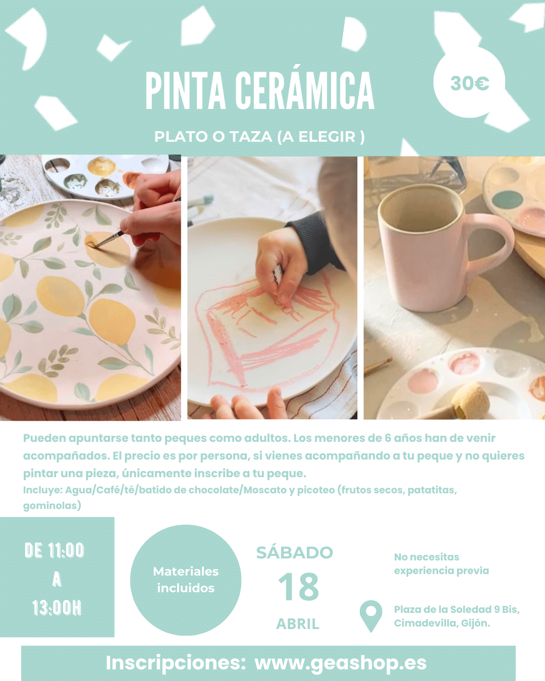 planes diferentes planes en familia gijon asturias ceramica pintar