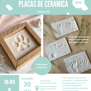 Placas de cerámica huellas bebé mascota Asturias Gijón
